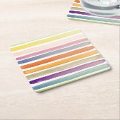 水彩画の手塗りのブラシの打撃、旗 スクエアペーパーコースター (アングル)