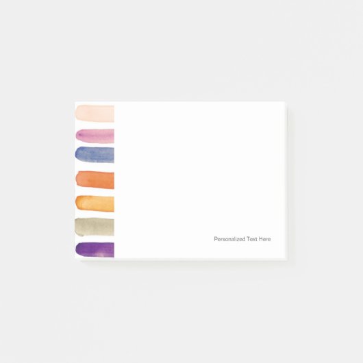 水彩画の手塗りのブラシの打撃、旗 ポストイット (正面)