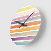 水彩画の手塗りのブラシの打撃、旗 ラウンド壁時計 (傾斜)