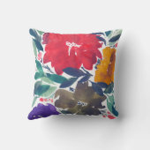 水彩画の手塗りの花の枕 クッション (裏面)