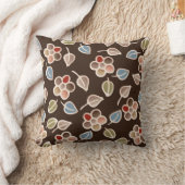 水彩画の手塗りの花の枕 クッション (ブランケット)