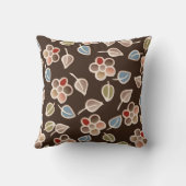 水彩画の手塗りの花の枕 クッション (裏面)