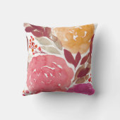 水彩画の手塗りの花の枕 クッション (裏面)