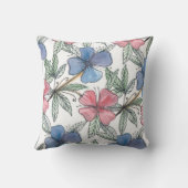 水彩画の手塗りの花の枕 クッション (裏面)