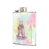 水彩画の手描きがかわいいバレエ靴 フラスク (左)