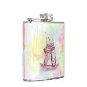 水彩画の手描きがかわいいバレエ靴 フラスク (右)