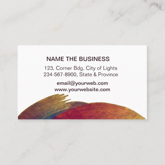 水彩画の抽象的でエレガントな（ばちゃばちゃ）跳ねるの打撃の芸術 名刺 (裏面)