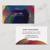 水彩画の抽象的でエレガントな（ばちゃばちゃ）跳ねるの打撃の芸術 名刺 (正面/裏面)