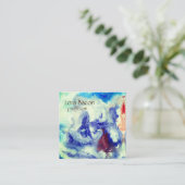 水彩画の抽象的でカスタムな名刺 スクエア名刺 (スタンド正面)