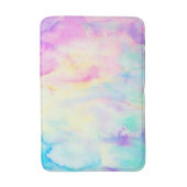 水彩画の抽象的で青および紫色のシャワーマット バスマット (正面縦)