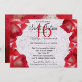 水彩画の抽象的なバラのコンクリート 招待状 (正面/裏面)