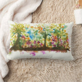 水彩画の抽象的な景色の芸術の木の森林 ランバークッション (ブランケット)