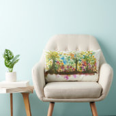 水彩画の抽象的な景色の芸術の木の森林 ランバークッション (椅子)