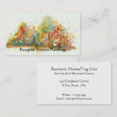 水彩画の抽象的な景色の芸術の木の森林 名刺 (正面/裏面)