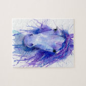 水彩画の抽象的な馬のポートレート ジグソーパズル (横)