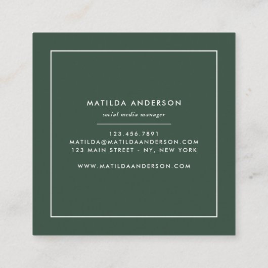 水彩画の抽象芸術の色彩の鮮やかなモダン スクエア名刺 (裏面)