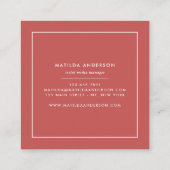 水彩画の抽象芸術の色彩の鮮やかなモダン スクエア名刺 (裏面)