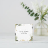 水彩画の抽象芸術の色彩の鮮やかなモダン スクエア名刺 (スタンド正面)