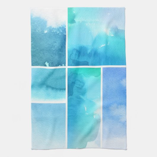 水彩画の抽象芸術手塗りの2のセット キッチンタオル (縦)