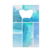 水彩画の抽象芸術手塗りの2のセット クレジットカード栓抜き (裏面)