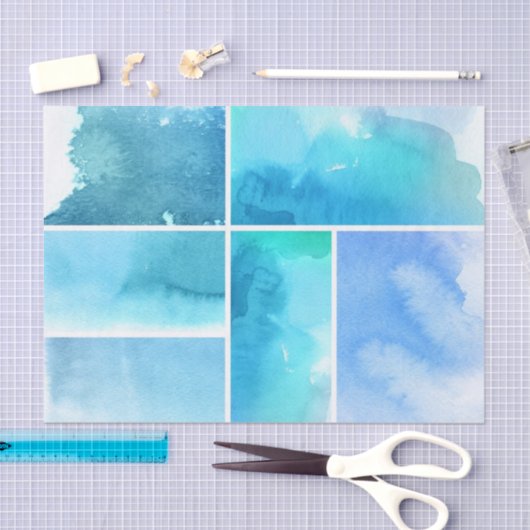 水彩画の抽象芸術手塗りの2のセット 薄葉紙 (クラフト)