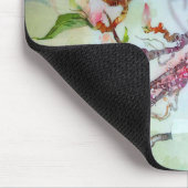 水彩画の日本のな蘭の白いピンクの花柄 マウスパッド (コーナー)