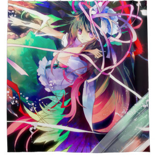 水彩画の日本製アニメの妖精の国の女の子のシャワー・カーテン シャワーカーテン