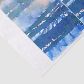 水彩画の日没の森林Decoupageの混合メディア 薄葉紙 (詳細)