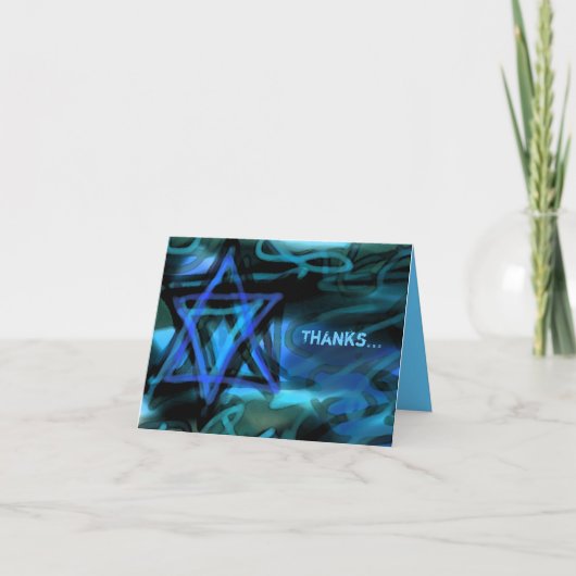 水彩画の星のバーのこうもりのサンキューカード サンキューカード (正面)