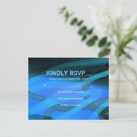 水彩画の星のバーのバルミツワーの応答カード 出欠カード (スタンド正面)