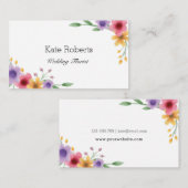 水彩画の春の花模様の名刺|の花屋 名刺 (正面/裏面)