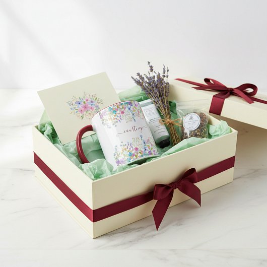 水彩画の春の花　オーダーメイド マグカップ