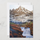 水彩画の景色のモンタナの結婚式招待状 招待状 (正面)