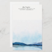 水彩画の景色の個人的な静止した 便箋 (正面/裏面)