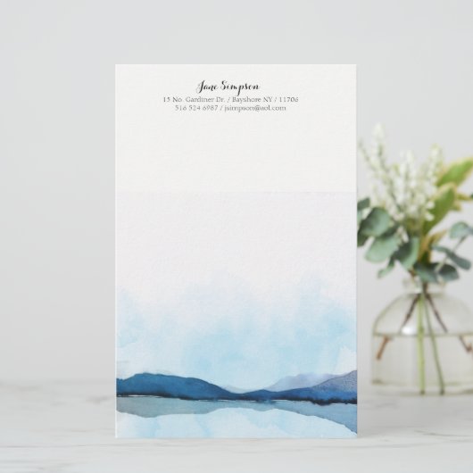 水彩画の景色の個人的な静止した 便箋 (スタンド正面)