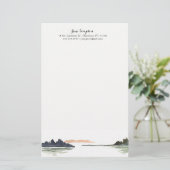 水彩画の景色の個人的な静止した 便箋 (スタンド正面)