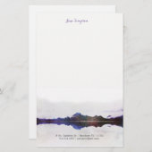 水彩画の景色の個人的な静止した 便箋 (正面/裏面)