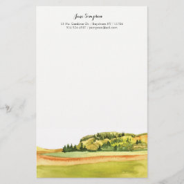 水彩画の景色の個人的な静止した 便箋