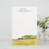 水彩画の景色の個人的な静止した 便箋 (スタンド正面)