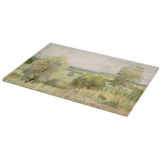 水彩画の景色 カッティングボード (角)