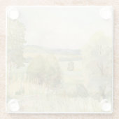 水彩画の景色 ガラスコースター (裏面)