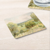 水彩画の景色 スクエアペーパーコースター (アングル)