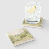 水彩画の景色 ストーンコースター (横)