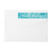 水彩画の書道の原稿の差出人住所ラベル ラップアラウンドラベル (裏面)