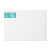 水彩画の書道の原稿の差出人住所ラベル ラップアラウンドラベル (正面)