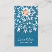 水彩画の曼荼羅のロゴによってカスタマイズヨガのインストラクター 名刺 (正面)