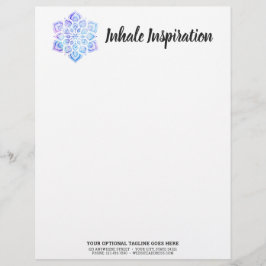 水彩画の曼荼羅の形而上学的で精神的なヨガ レターヘッド