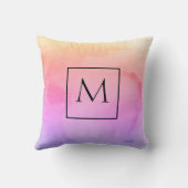 水彩画の最小主義の長方形のモノグラム クッション (裏面)