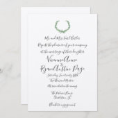 水彩画の月桂樹の植物の結婚式招待状 招待状 (正面/裏面)