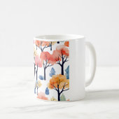 水彩画の木々 コーヒーマグカップ (正面右)